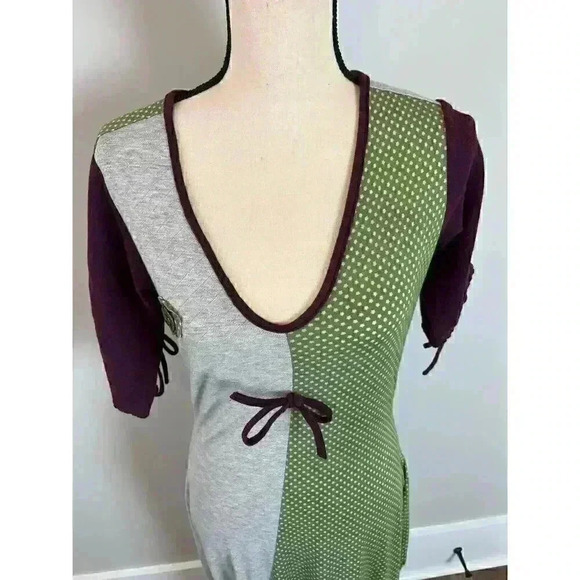 Angels Never Die Maxi Cinched Dress With Tie Retro Goth Boho Peasant MSRP $195 - Picture 5 of 16